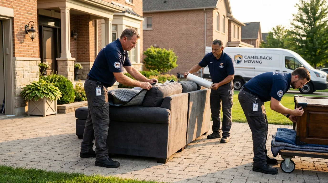 Large estate moving crew wrapping furniture in Batavia, IL